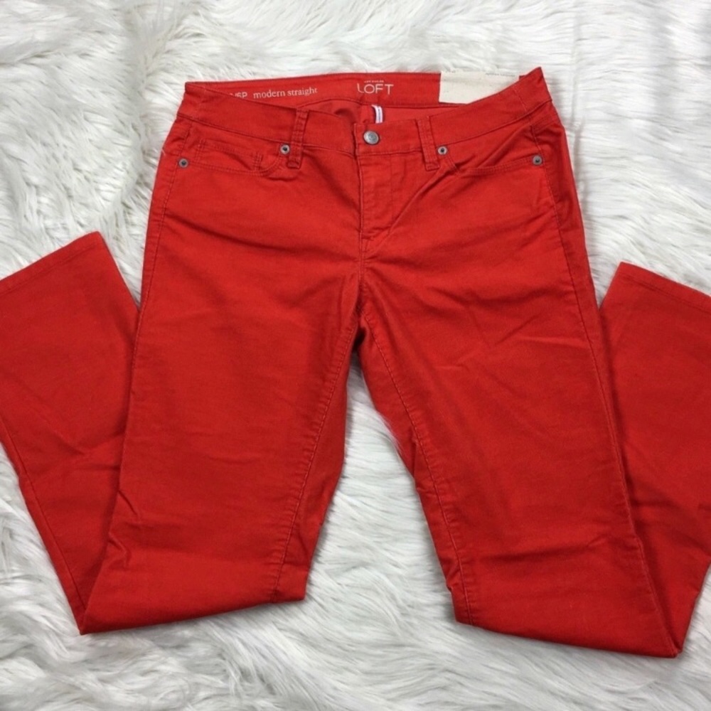 Loft Modern Straight Corduroy Pants